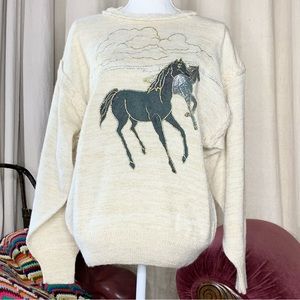 80s Metallic Pony Sweater